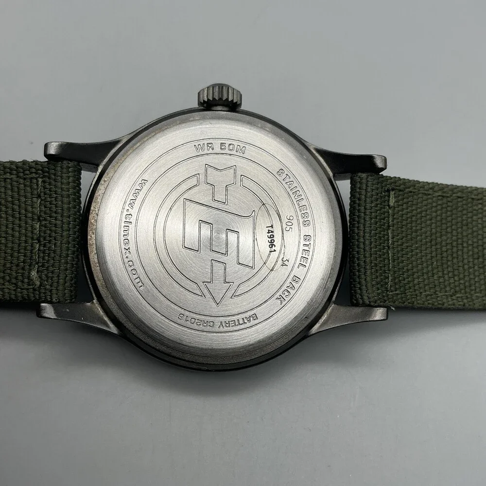 Timex Expedition Scout Indiglo Mens Watch 40mm Black Dial Green Band New Battery